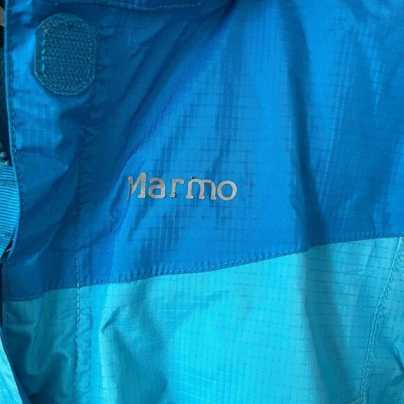 Kids Marmot rain jacket shell blue/teal Size Small - Picture 5 of 8